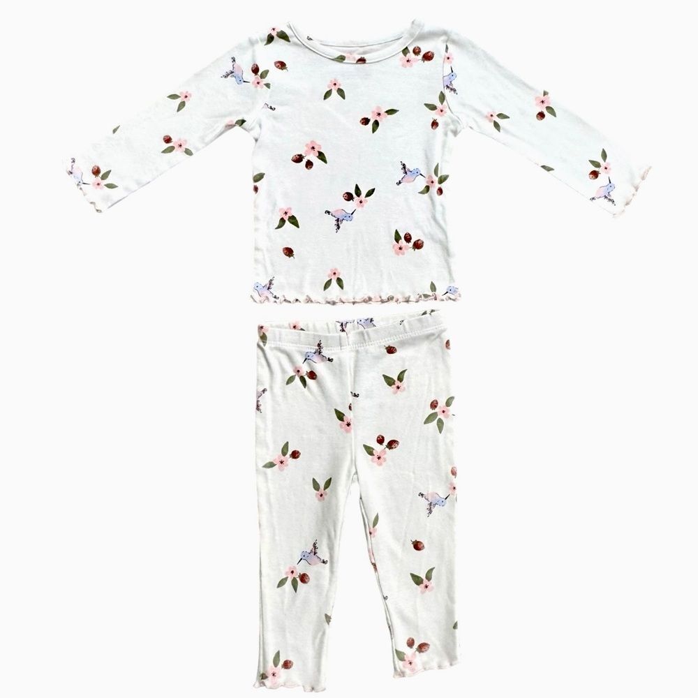 Carter’s Baby Girl 3 Piece Hummingbird Cotton Long Sleeve Outfit Set. 9 Months.